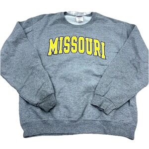 Vintage Missouri Tigers Sweatshirt Men Medium Gray Crew Neck Sweater Y2K 2000s *